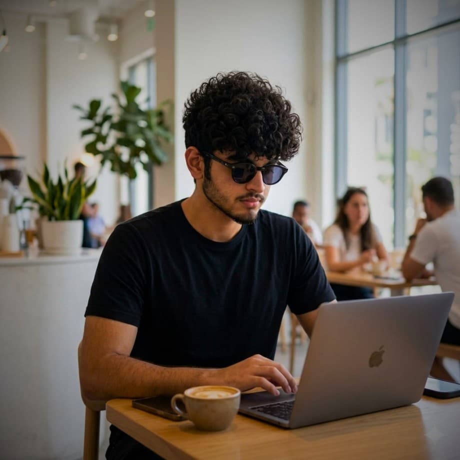 Ayaan Bachani working on a digital product